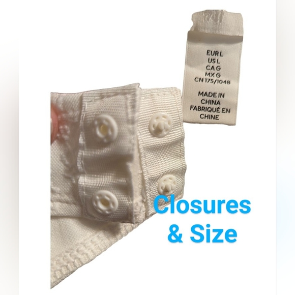 H&M Floral Stitch Design Cream Colored Bodysuit Size Large NWT - Picture 3 of 4